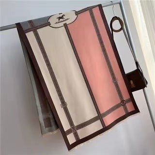 Bufanda de Cachemir Artificial Bicolor Estilo Coreano para Mujer Invierno - Image 11