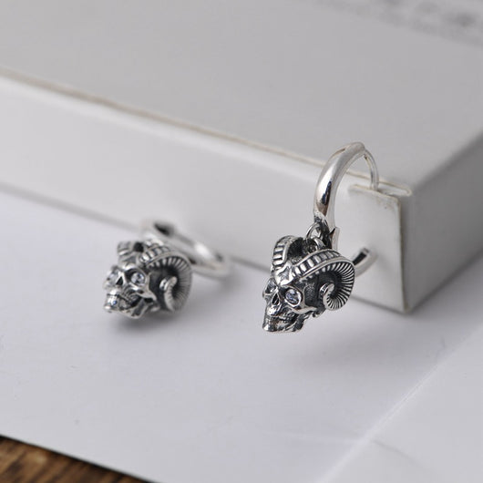 Aretes Vintage Rey Ciervo Plata S925 Acabado Antiguo - Image 10
