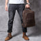 Mochila de Cuero Crazy Horse Estilo Retro para Hombre