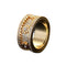 Anel Completo de Engrenagem com Diamante Titânio Aço Mecânico Personalidade Dourado US10