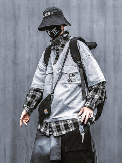 Camisa Manga Larga Falso Doble Efecto Hombre Estilo Urbano - Image 11