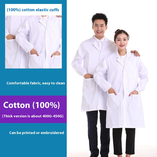 Bata Blanca de Laboratorio Manga Larga Unisex - Image 10