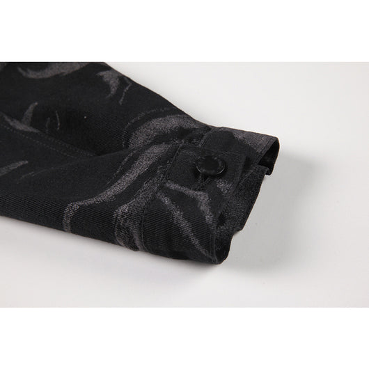 Chaqueta Denim Suelta Tie Dye Manga Larga Versátil para Mujer - Image 3