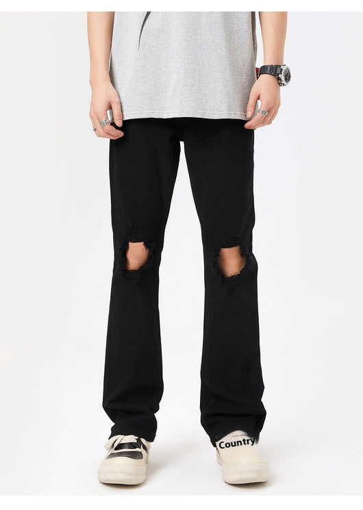 Jeans Negros Rotos Estilo Urbano para Hombre - Image 7