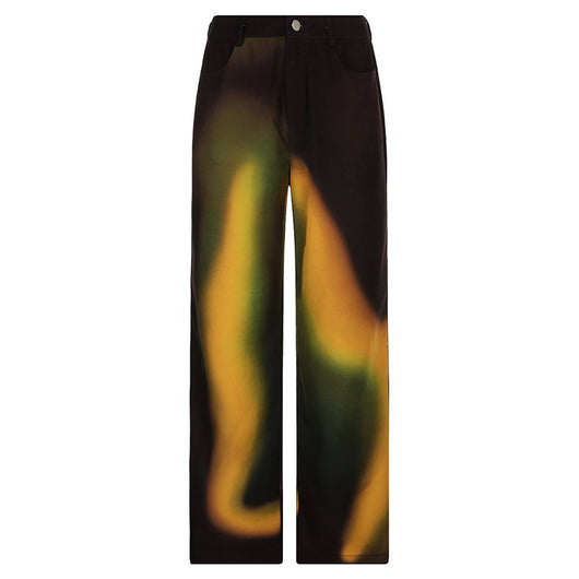 Pantalones Casuales con Estampado Degradado Arcoíris para Mujer - Image 5