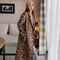 Abrigo Largo de Lana Estampado Leopardo para Invierno Mujer