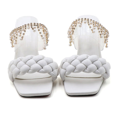 Sandalias Tejidas de Tacón Alto con Tira Ancha - Image 13