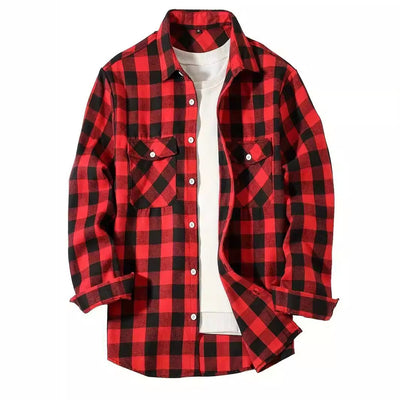 Camisa Cuadriculada Holgada de Polar para Hombre - Image 2