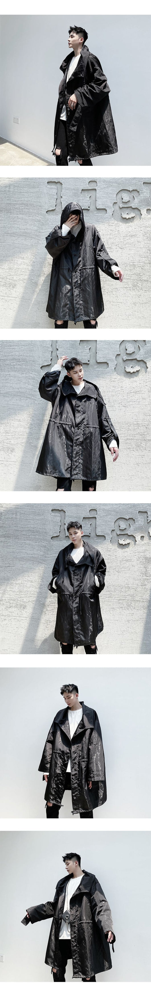 Cortaviento Impermeable con Capucha y Efecto Iridiscente Azul Eléctrico para Hombre - Image 14