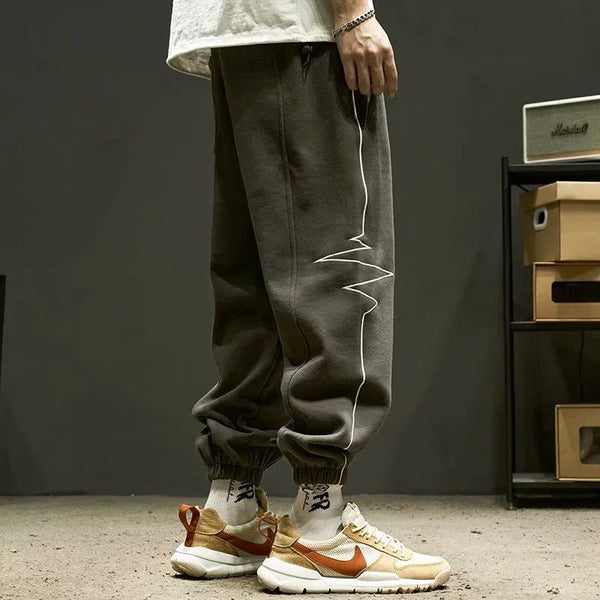 Pantalones Deportivos Hombre Cintura Elástica con Franjas Laterales