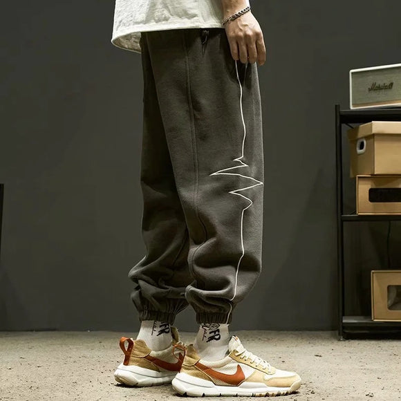 Pantalones Deportivos Hombre Cintura Elástica con Franjas Laterales
