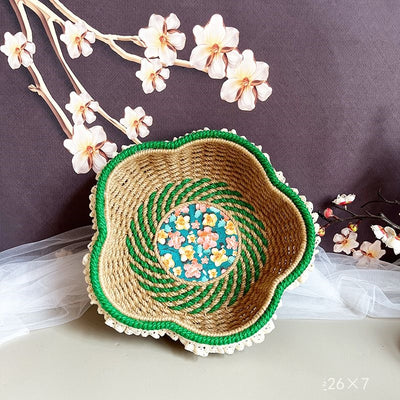Canasta Tejida a Mano Estilo Nórdico Vintage