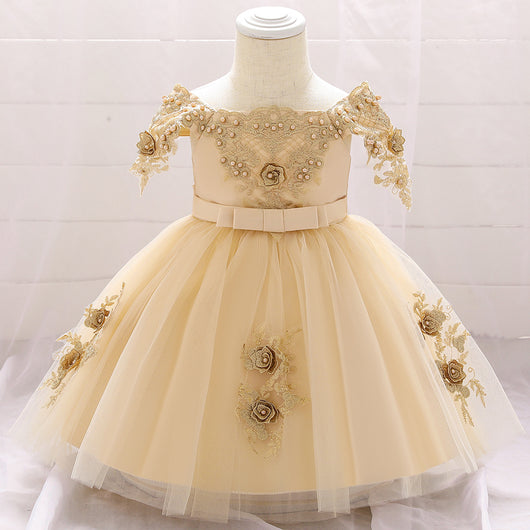 Vestido de Bautizo Niña con Diseño Luna Llena para Fotografía - Image 15