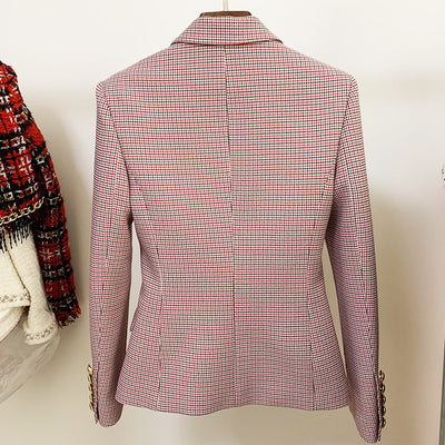 Blazer Cuadros Pied de Gallo Mujer Doble Botonadura Manga Larga - Image 10