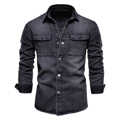 Chaqueta Denim Vintage con Solapa Europea Efecto Lavado - Image 15