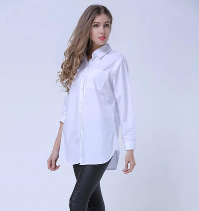 Blusa Holgada de Color Sólido para Mujer - Image 4