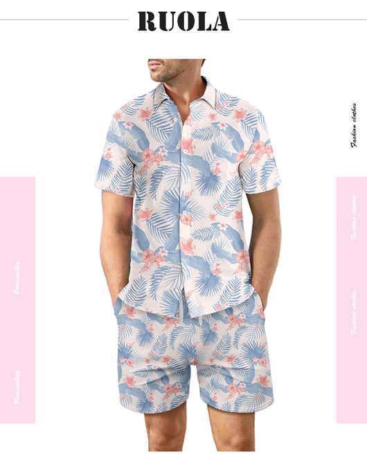 Conjunto Playero Hombre Camisa y Shorts con Estampado 3D Digital Hawaiano - Image 11