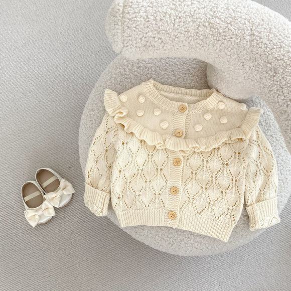 Chaqueta Tejida Hueca Hecha a Mano para Bebés y Niños