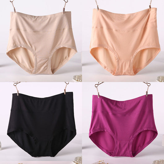 Pack 4 Pantaletas Cintura Alta Viscosa Suave Colores Lisos Mujer - Image 8