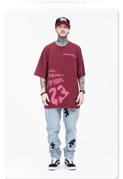 Playera Suelta Urbana de Cinco Puntas con Mangas Trendy - Image 5
