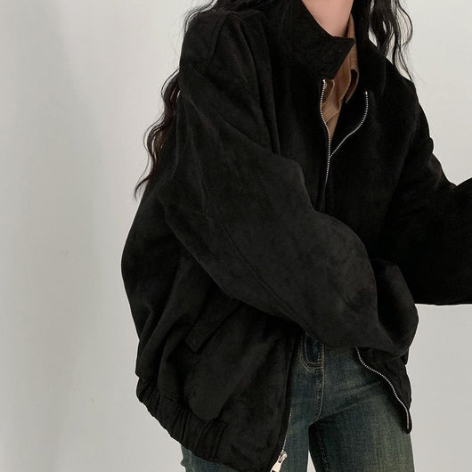 Abrigo Retro de Ante Cálido con Doble Cierre - Perfecto para Otoño Invierno - Image 2