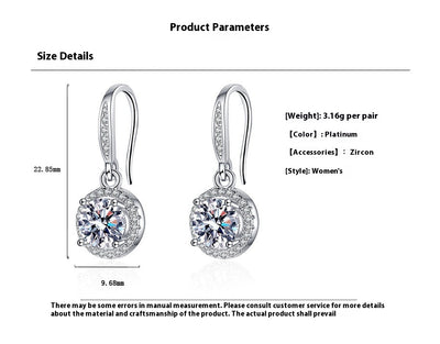 Aretes Moissanita Redondos de Cuatro Puntas - Image 13