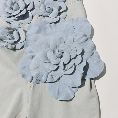 Jumpsuit Elegante de Cintura Alta con Flores 3D y Escote Tubo - Image 13
