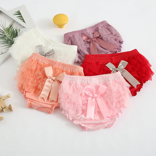 Shorts Infantiles con Moño Mesh - Ropa Coreana para Niñas - Image 8