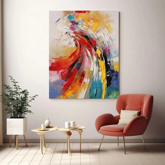 Cuadro Abstracto Moderno Pintado a Mano - Arte en Lienzo para Sala de Estar - Image 4