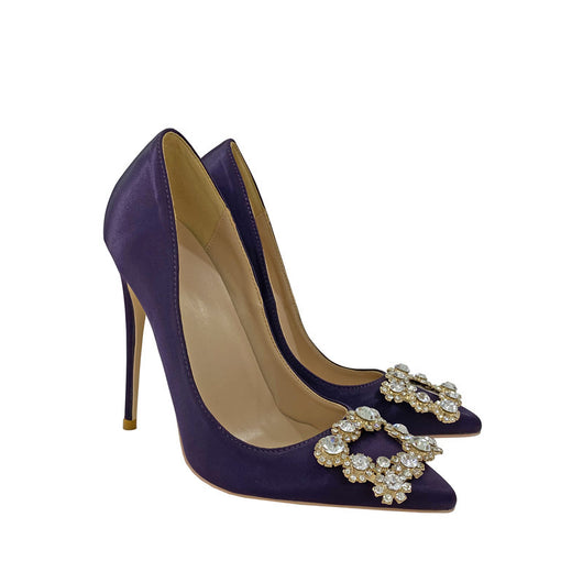 Zapatos de Tacón Alto con Hebilla de Cristal Cuadrada - Image 4