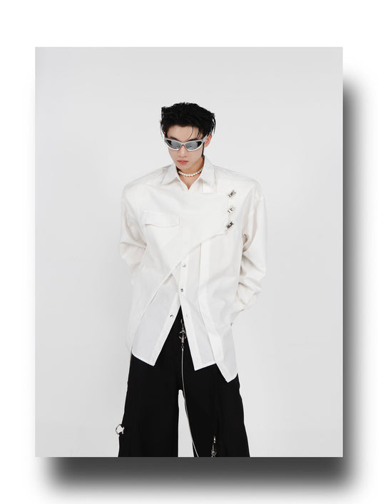 Camisa Acolchada de Manga Larga con Hombros Reforzados y Detalles Metálicos - Image 18