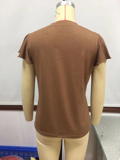 Blusa Corta de Encaje con Volantes y Manga Corta - Image 6