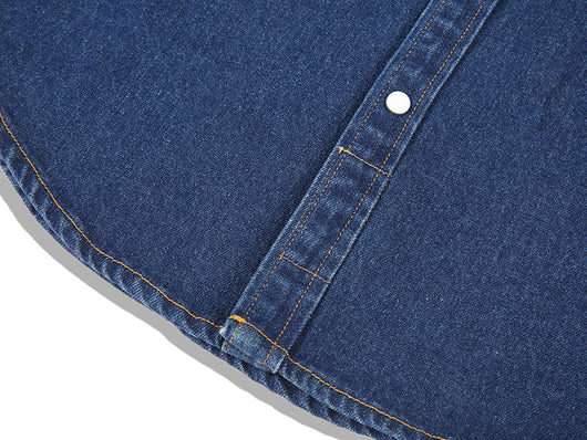 Camisa Denim Lavado Floral con Bolsillo Frontal - Image 10