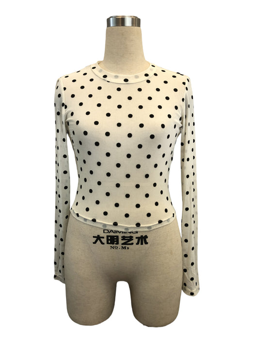 Playera Manga Larga Transparente con Puntos - Cuello Redondo Slim Fit - Image 9