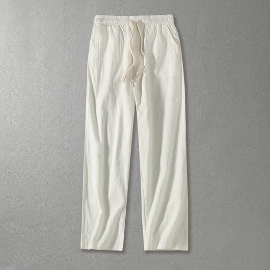 Pantalones Rectos Holgados de Algodón y Lino para Uso Casual - Image 10