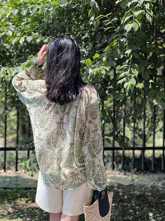 Blusa Protectora Floral con Mangas Linterna y Filtro Solar - Image 22