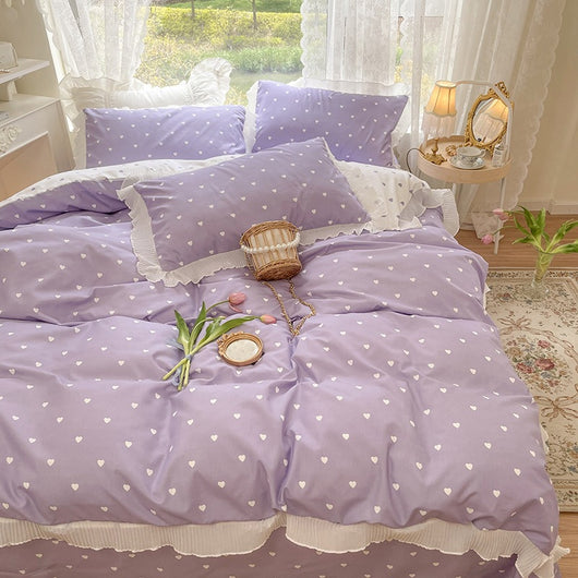 Juego de Cama de 4 Piezas Pure Color Love en Algodón - Image 7