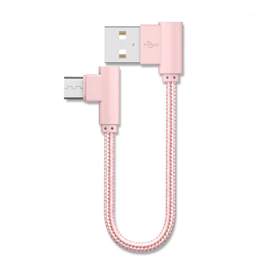Cable de Carga Micro USB Acodado 90° Trenzado Reforzado 20cm - Image 2