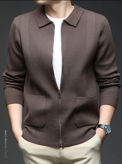 Cardigan Tejido con Cierre para Hombre - Abrigo Casual Elegante - Image 15