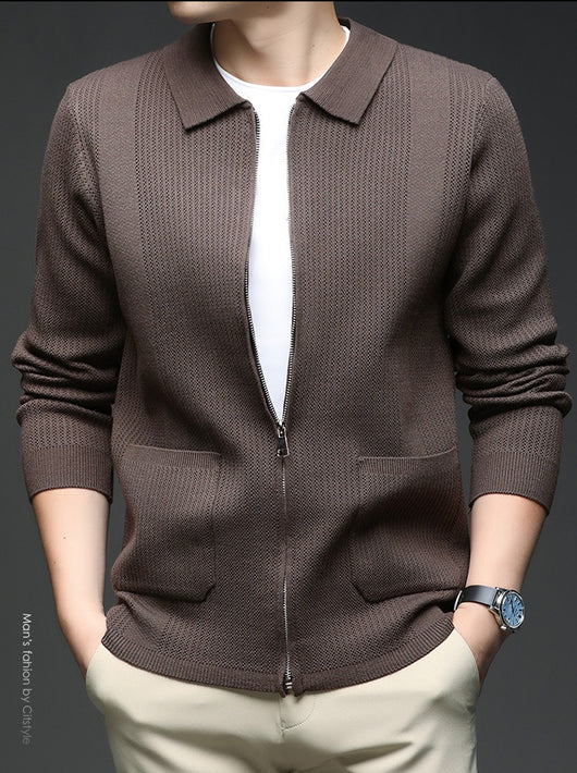 Cardigan Tejido con Cierre para Hombre - Abrigo Casual Elegante - Image 15