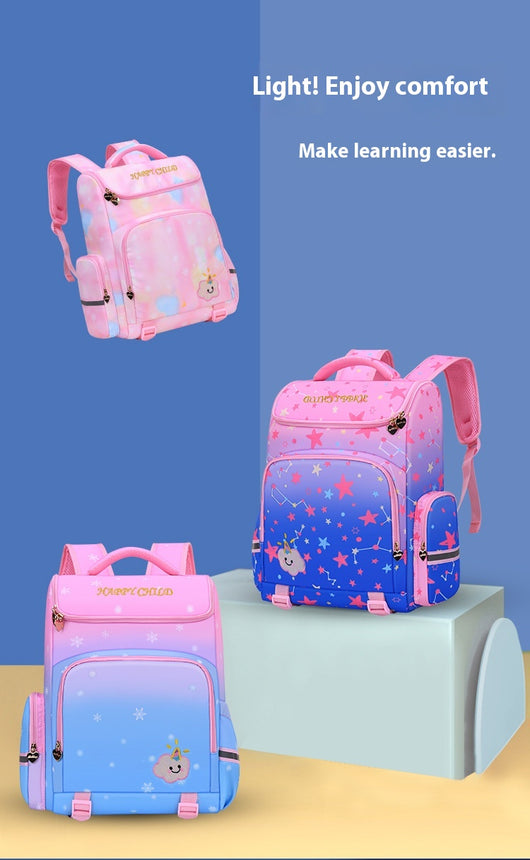 Mochila Escolar Degradado Cielo Estrellado con Protección Dorsal - Image 11