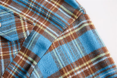 Camisa Cuadros Suelta con Capucha - Cardigan Retro Casual Europeo - Image 10