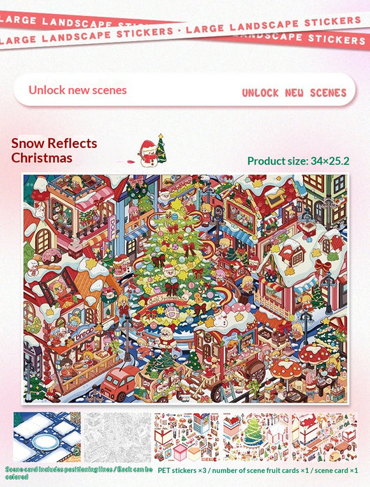 Pegatinas 3D Pueblo Navideño - Escenas Miniatura para Diarios y Scrapbooking - Image 16