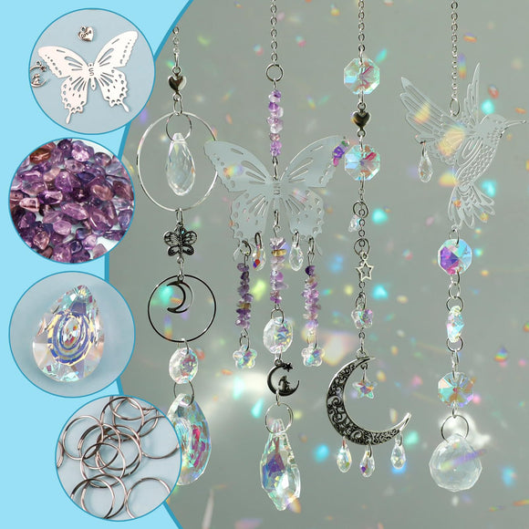 Kit de Decoración Navideña de Cristal Artesanal para Ventanas y Jardín