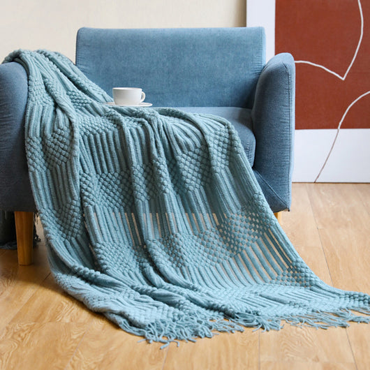 Manta Sofá Cama de Cachemira Suave con Borlas Decorativas - Image 30