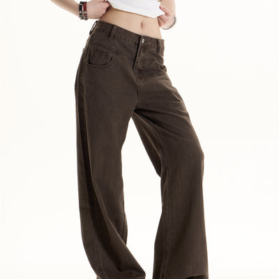 Jeans Retro Americano Cintura Alta para Mujer - Diseño Clásico Solid - Image 5