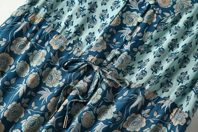 Vestido Corto Escote V Manga Corta Estilo Festivo - Image 8