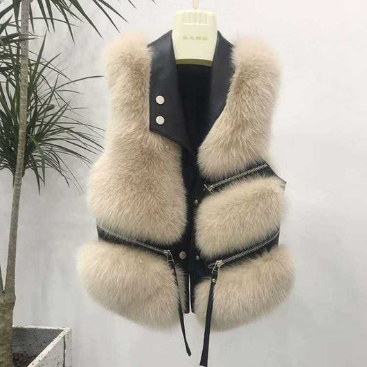 Chaleco de Cuero para Mujer Estilo Coreano Invierno - Image 13