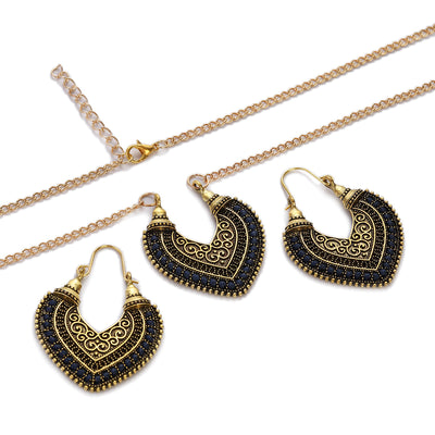 Conjunto de Aretes y Collar de Cuerda Trenzada Multicolor - Image 5