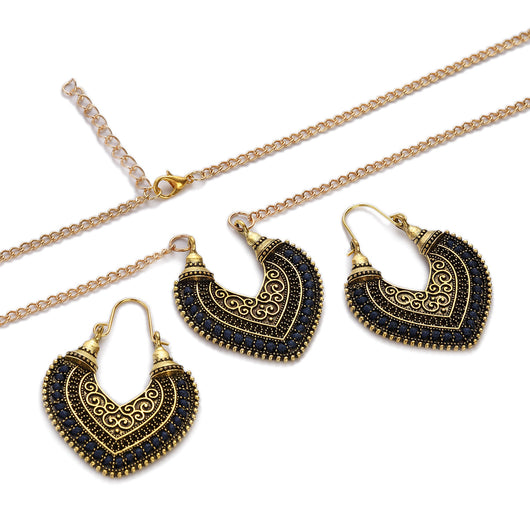 Conjunto de Aretes y Collar de Cuerda Trenzada Multicolor - Image 5